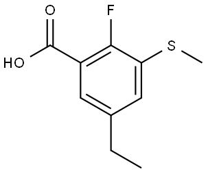 5-Ethyl-2-fluoro-3-(methylthio)benzoic acid Struktur