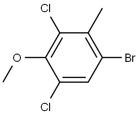 1-bromo-3,5-dichloro-4-methoxy-2-methylbenzene Struktur