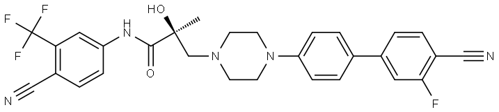 1-Piperazinepropanamide, 4-(4′-cyano-3′-fluoro[1,1′-biphenyl]-4-yl)-N-[4-cyano-3-(trifluoromethyl)phenyl]-α-hydroxy-α-methyl-, (αS)-|化合物 Androgen receptor degrader-5