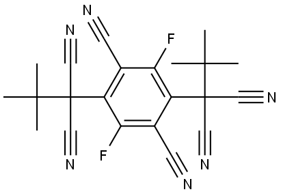 2,2'-(2,5-dicyano-3,6-difluoro-1,4-phenylene)bis(2-(tert-butyl)malononitrile) Structure