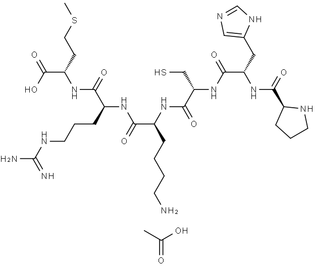 H PRO HIS CYS LYS ARG MET OH acetate,HPROHISCYSLYSARGMETOH acetate Struktur