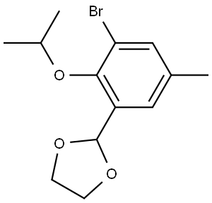 2-(3-bromo-2-isopropoxy-5-methylphenyl)-1,3-dioxolane Struktur