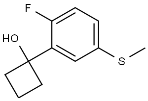 1-(2-fluoro-5-(methylthio)phenyl)cyclobutanol Struktur