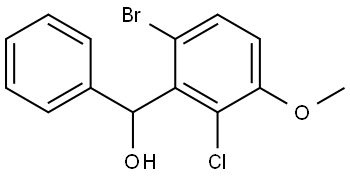 (6-bromo-2-chloro-3-methoxyphenyl)(phenyl)methanol Struktur