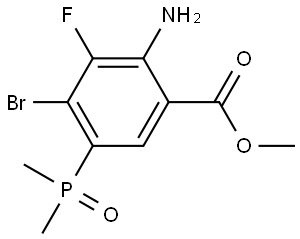methyl 2-amino-4-bromo-5-(dimethylphosphoryl)-3-fluorobenzoate Structure