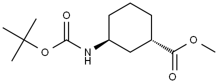 methyl (1S,3S)-3-(tert-butoxycarbonylamino)cyclohexanecarboxylate 结构式