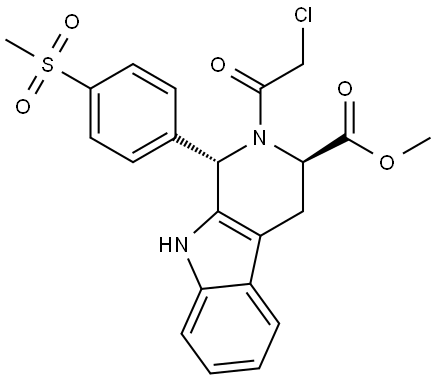 methyl (1S,3R)-2-(2-chloroacetyl)-1-(4-methylsulfonylphenyl)-1,3,4,9-tetrahydropyrido[3,4-b]indole-3-carboxylate Structure