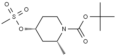 tert-butyl (2R,4R)-2-methyl-4-methylsulfonyloxy-piperidine-1-carboxylate,2920239-16-1,结构式