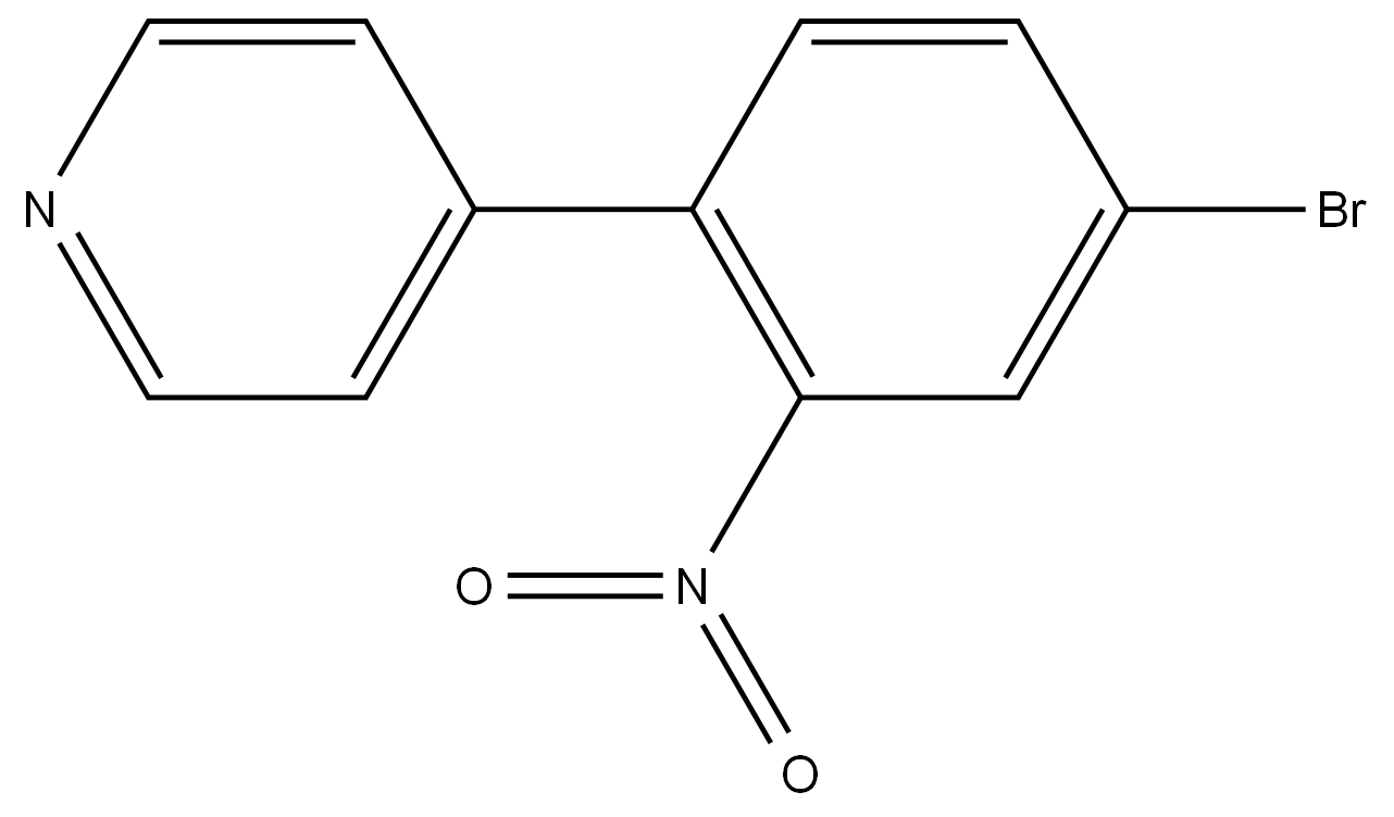 4-(4-bromo-2-nitrophenyl)pyridine 结构式