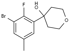 4-(3-溴-2-氟-5-甲基苯基)四氢-2h-吡喃-4-醇, 2921693-09-4, 结构式