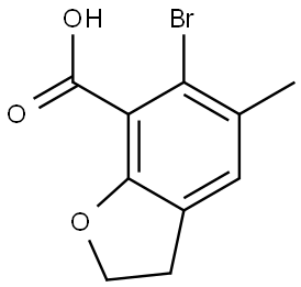 6-bromo-5-methyl-2,3-dihydro-1-benzofuran-7-carboxylic acid Structure