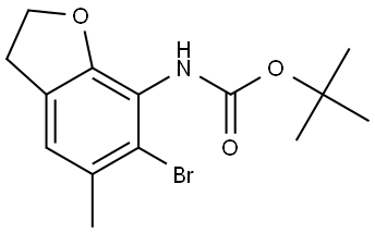 tert-butyl N-(6-bromo-5-methyl-2,3-dihydro-1-benzofuran-7-yl)carbamate,2922227-09-4,结构式