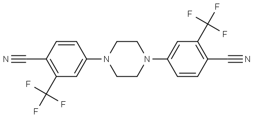 4,4'-(piperazine-1,4-diyl)bis(2-(trifluoromethyl)benzonitrile) Structure