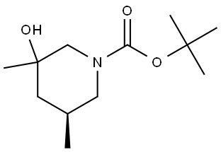 tert-Butyl (5S)-3-hydroxy-3,5-dimethylpiperidine-1-carboxylate Structure