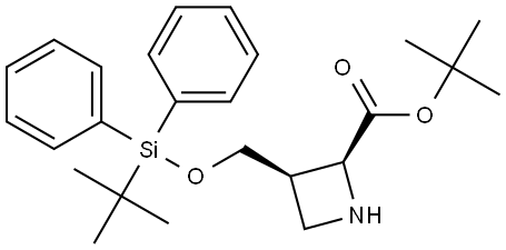 tert-butyl (2S,3R)-3-(((tert-butyldiphenylsilyl)oxy)methyl)azetidine-2-carboxylate Struktur