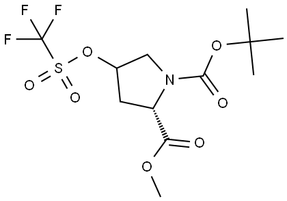 1-(tert-Butyl) 2-methyl (2S)-4-(((trifluoromethyl)sulfonyl)oxy)pyrrolidine-1,2-dicarboxylate Structure