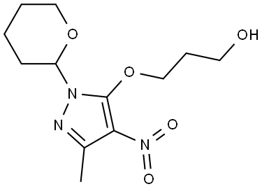 3-((3-methyl-4-nitro-1-(tetrahydro-2H-pyran-2-yl)-1H-pyrazol-5-yl)oxy)pro-pan-1-ol Structure