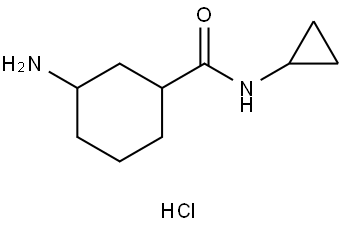 3-Amino-N-cyclopropylcyclohexanecarboxamide hydrochloride Struktur