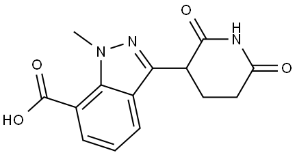 3-(2,6-dioxopiperidin-3-yl)-1-methyl-1H-indazole-7-carboxylic acid Struktur