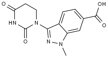 3-(2,4-Dioxotetrahydropyrimidin-1(2H)-yl)-1-methyl-1H-indazole-6-carboxylic acid Struktur