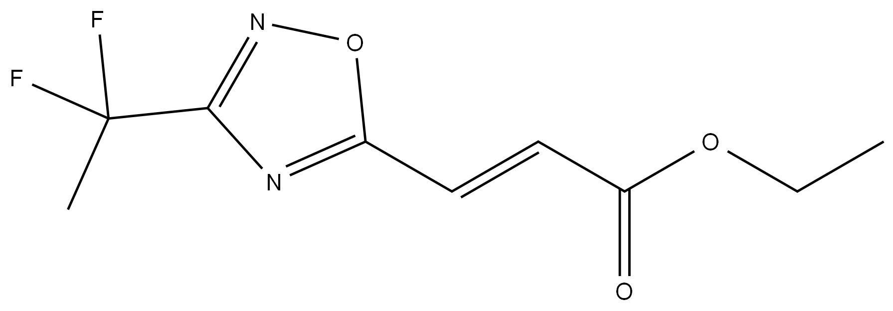 ethyl (E)-3-(3-(1,1-difluoroethyl)-1,2,4-oxadiazol-5-yl)acrylate 结构式