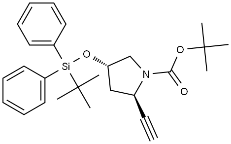 tert-Butyl (2R,4S)-4-((tert-butyldiphenylsilyl)oxy)-2-ethynylpyrrolidine-1-carboxylate Struktur