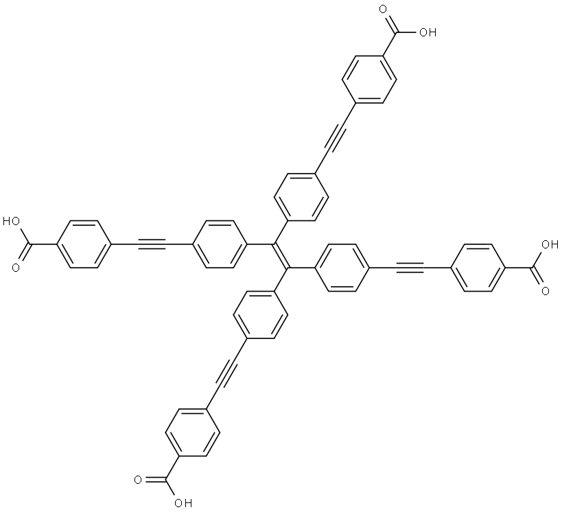 4,4',4'',4'''-四(4-羧基苯乙炔基)四苯乙烯 结构式