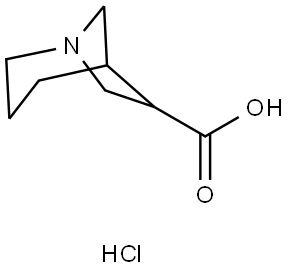 1-Azabicyclo[3.2.1]octane-6-carboxylic acid hydrochloride Struktur