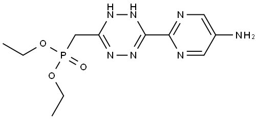diethyl ((6-(5-aminopyrimidin-2-yl)-1,4-dihydro-1,2,4,5-tetrazin-3-yl)methyl)phosphonate Structure