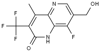 8-Fluoro-7-(hydroxymethyl)-4-methyl-3-(trifluoromethyl)-1,5-naphthyridin-2(1H)-one Structure