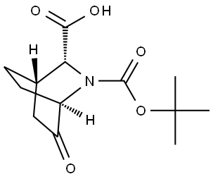 (1R,3R,4S)-2-tert-butoxycarbonyl-6-oxo-2-azabicyclo[2.2.2]octane-3-carboxylic acid Structure