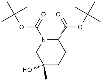 ditert-butyl (2S,5S)-5-hydroxy-5-methyl-piperidine-1,2-dicarboxylate Struktur