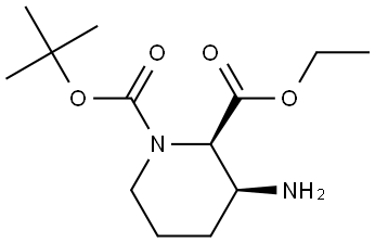 O1-tert-butyl O2-ethyl (2R,3S)-3-aminopiperidine-1,2-dicarboxylate Struktur