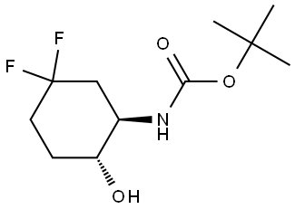 tert-butyl N-[trans-5,5-difluoro-2-hydroxy-cyclohexyl]carbamate 结构式