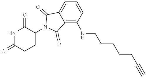 1H-Isoindole-1,3(2H)-dione, 2-(2,6-dioxo-3-piperidinyl)-4-(6-heptyn-1-ylamino)- Structure