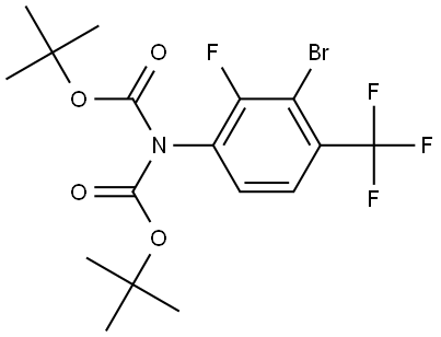 tert-butyl N-[3-bromo-2-fluoro-4-(trifluoromethyl)phenyl]-N-tert-butoxycarbonyl-carbamate Structure