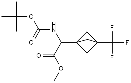 methyl 2-(tert-butoxycarbonylamino)-2-[3-(trifluoromethyl)-1-bicyclo[1.1.1]pentanyl]acetate Structure