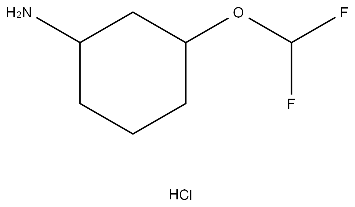 3-(DIFLUOROMETHOXY)CYCLOHEXAN-1-AMINE HYDROCHLORIDE,2940940-77-0,结构式