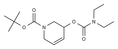 tert-butyl 3-(diethylcarbamoyloxy)-3,6-dihydro-2H-pyridine-1-carboxylate Struktur