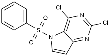 5-(benzenesulfonyl)-2,4-dichloro-pyrrolo[3,2-d]pyrimidine Struktur