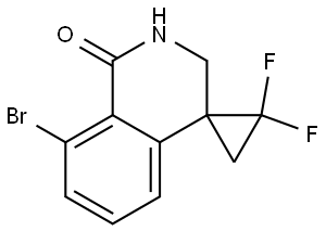 8-bromo-1',1'-difluoro-spiro[2,3-dihydroisoquinoline-4,2'-cyclopropane]-1-one Struktur