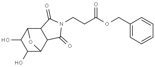 benzyl 3-(5,6-dihydroxy-1,3-dioxohexahydro-1H-4,7-epoxyisoindol-2(3H)-yl)propanoate 结构式