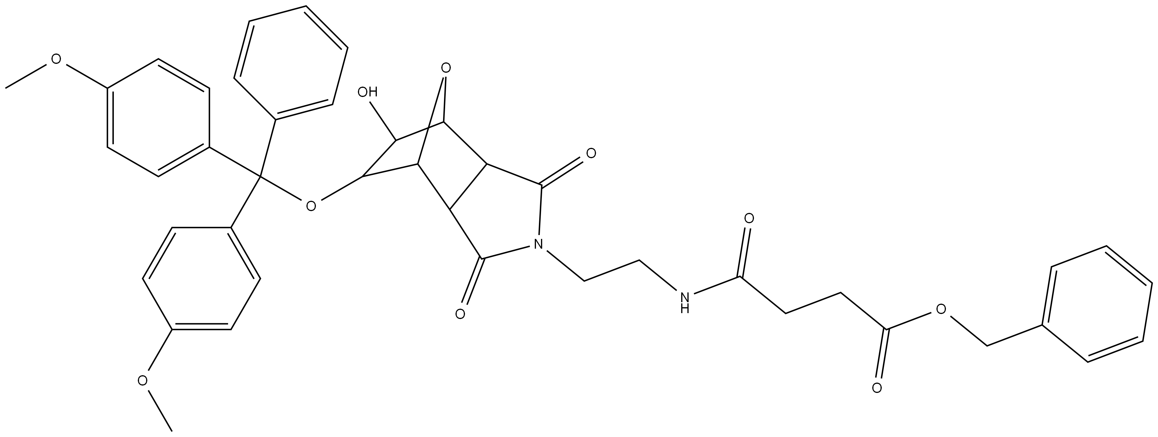 benzyl 4-((2-(5-(bis(4-methoxyphenyl)(phenyl)methoxy)-6-hydroxy-1,3-dioxohexahydro-1H-4,7-epoxyisoindol-2(3H)-yl)ethyl)amino)-4-oxobutanoate,2943118-50-9,结构式