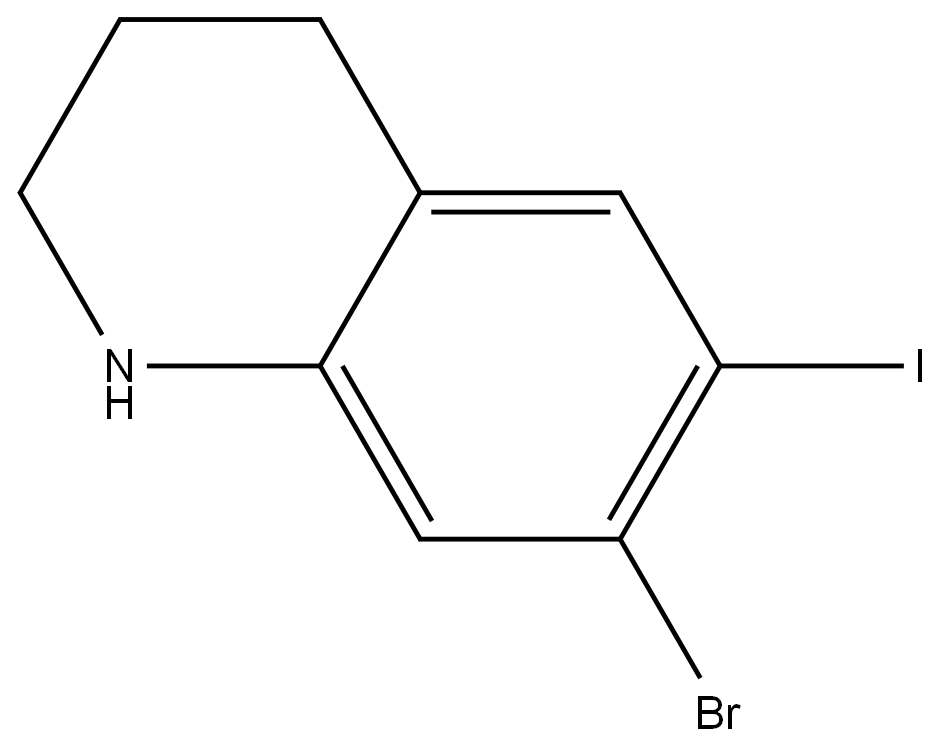 7-bromo-6-iodo-1,2,3,4-tetrahydroquinoline,2948393-67-5,结构式