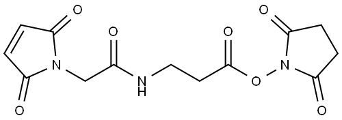 2,5-Dioxopyrrolidin-1-yl 3-(2-(2,5-dioxo-2,5-dihydro-1H-pyrrol-1-yl)acetamido)propanoate Struktur