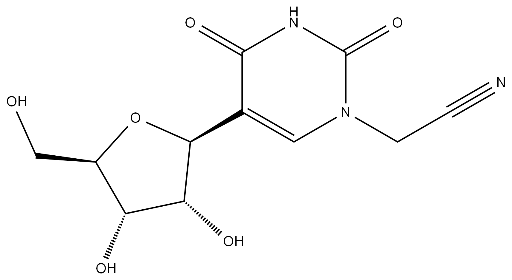 N1-Cyanomethyl pseudouridine 结构式
