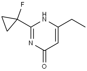 6-ethyl-2-(1-fluorocyclopropyl)pyrimidin-4-ol Struktur
