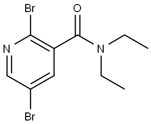 2,5-dibromo-N,N-diethylnicotinamide Structure
