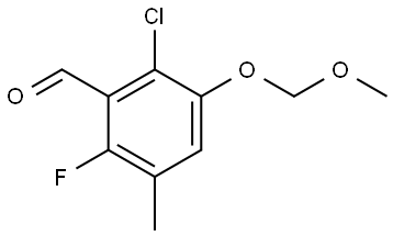 2-chloro-6-fluoro-3-(methoxymethoxy)-5-methylbenzaldehyde Struktur