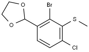 2-(2-bromo-4-chloro-3-(methylthio)phenyl)-1,3-dioxolane Struktur